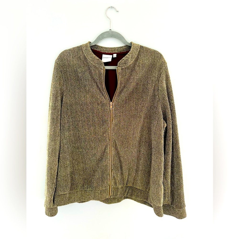 JUNAROSE Gold Bomber Jacket